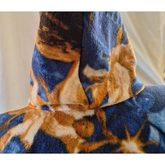 Star Wars Handmade Fleece Poncho Hooded Blue Galaxy Medium Size Adult or Teen - Picture 9 of 10